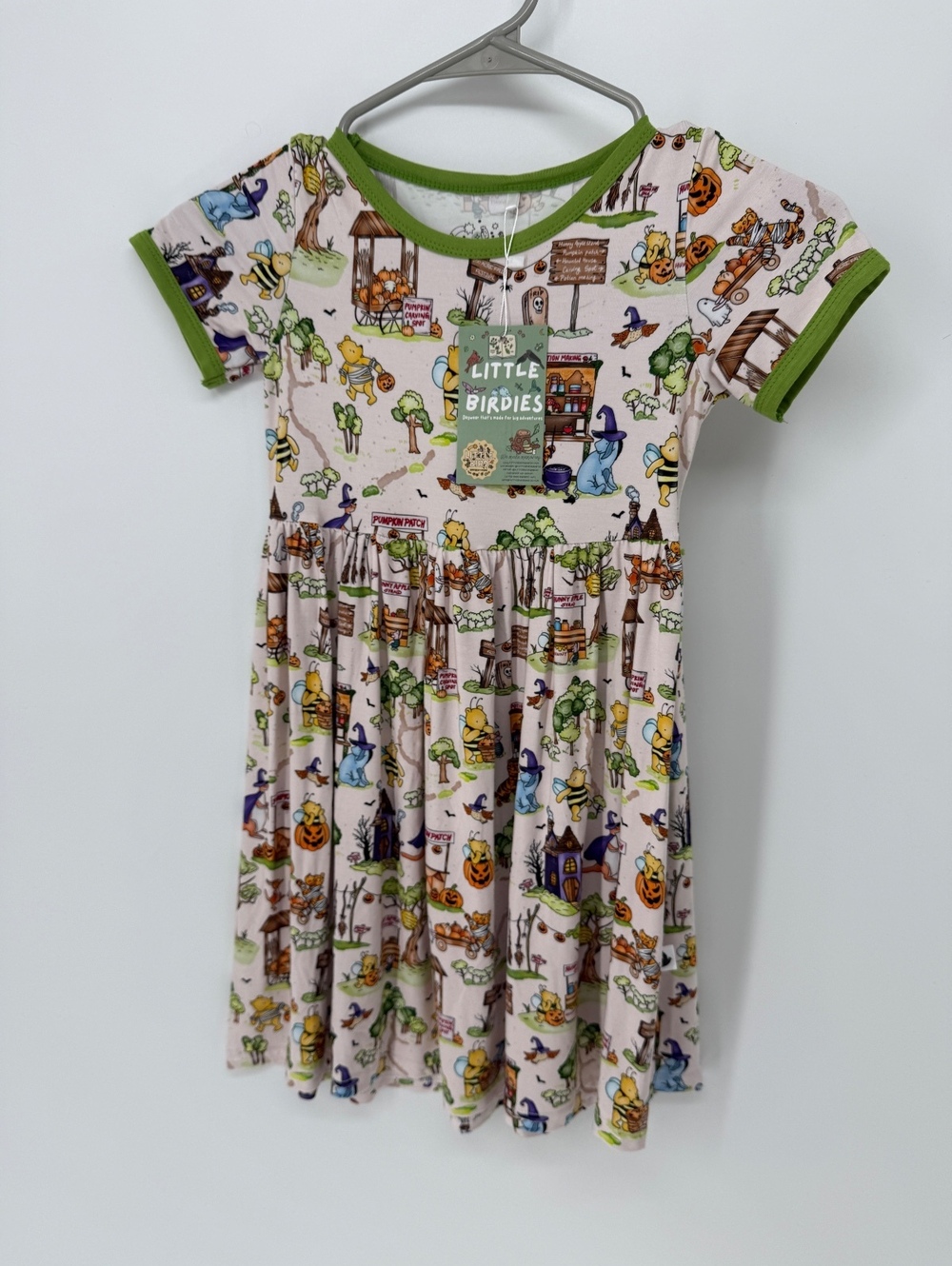 Little Birdies Girls' Bamboo Spandex Short Sleeve Dress Size 5/6